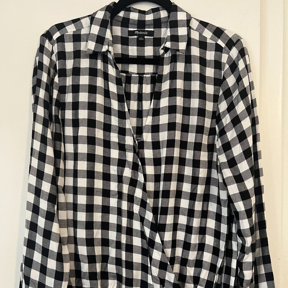 Madewell Wrap-Front Shirt in Buffalo Check - Large